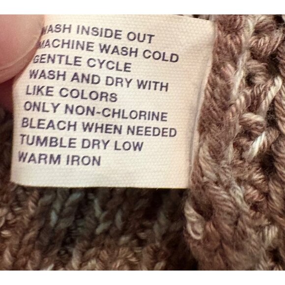 GAP Chunky Cable Knit Fitted Cardigan Sweater in Brown Size Medium - Picture 8 of 11